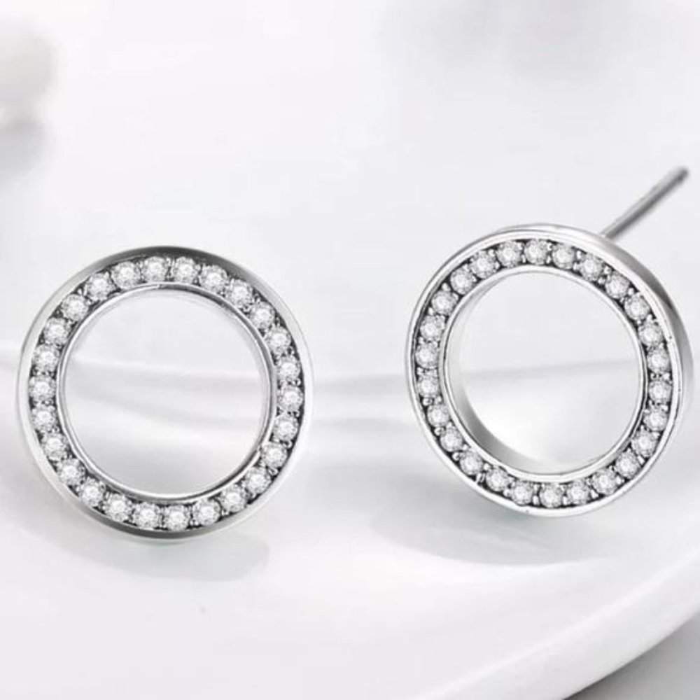 COPY - New Luxury Diamond Sterling Silver Stud Earrings